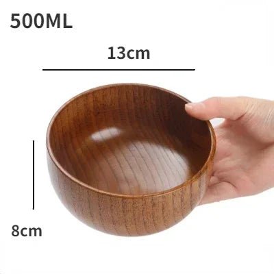 Japanese Wooden Bowls Jujube Wood Children Baby Adults Small Soup Bowls Solid Wood Salad Bowls Retro Household Tableware - Julia M LifeStyles