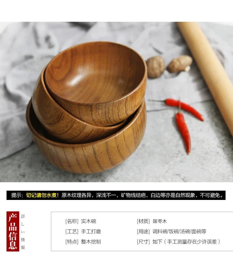 Japanese Jujube Wood Eco-Friendly Soup and Salad Bowls - Julia M LifeStyles