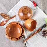 Japanese Wooden Bowls Jujube Wood Children Baby Adults Small Soup Bowls Solid Wood Salad Bowls Retro Household Tableware - Julia M LifeStyles