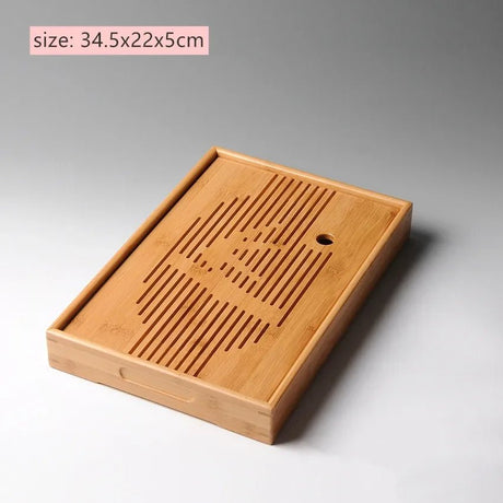 JINGDE Large Capacity Bamboo Tea Tray 🍵 - Julia M LifeStyles