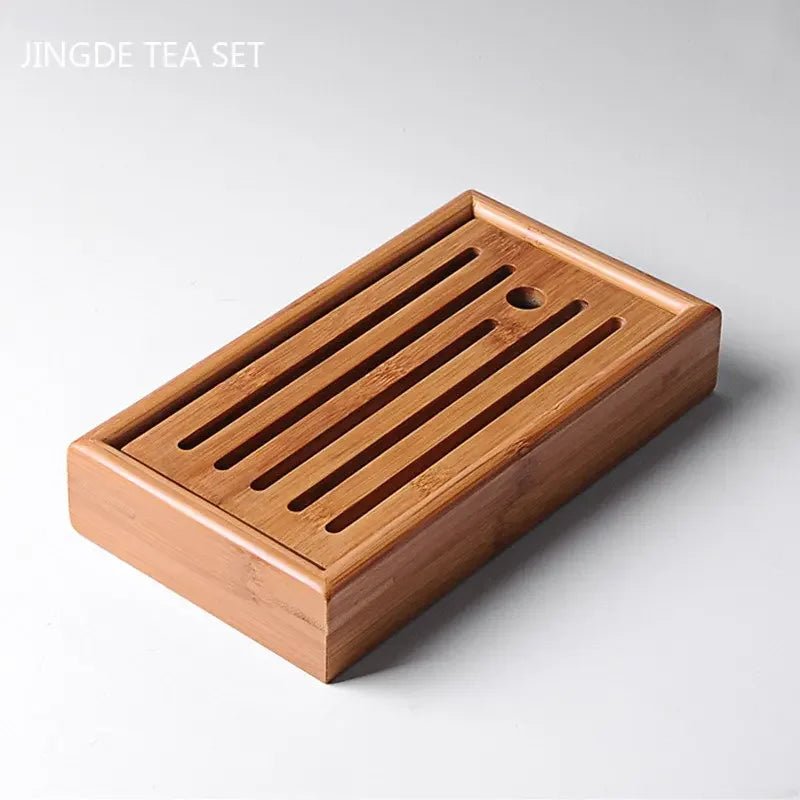 JINGDE Large Capacity Bamboo Tea Tray 🍵 - Julia M LifeStyles