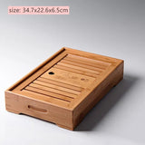 JINGDE Large Capacity Bamboo Tea Tray 🍵 - Julia M LifeStyles