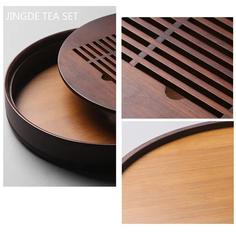 JINGDE Large Capacity Bamboo Tea Tray 🍵 - Julia M LifeStyles