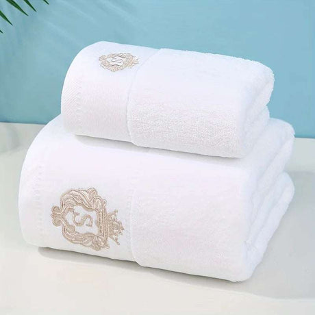 Julia M 2PCS Embroidered Cotton Towel Set - Julia M LifeStyles