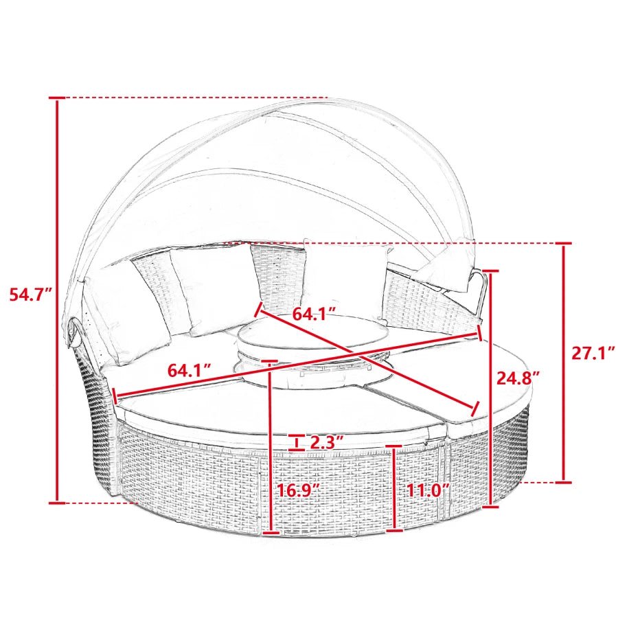 Julia M Bali Canopy Bed with Lift Coffee Table 🌿 - Julia M LifeStyles