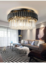 Julia M Black Light Round Crystal Ceiling Chandelier - Julia M LifeStyles