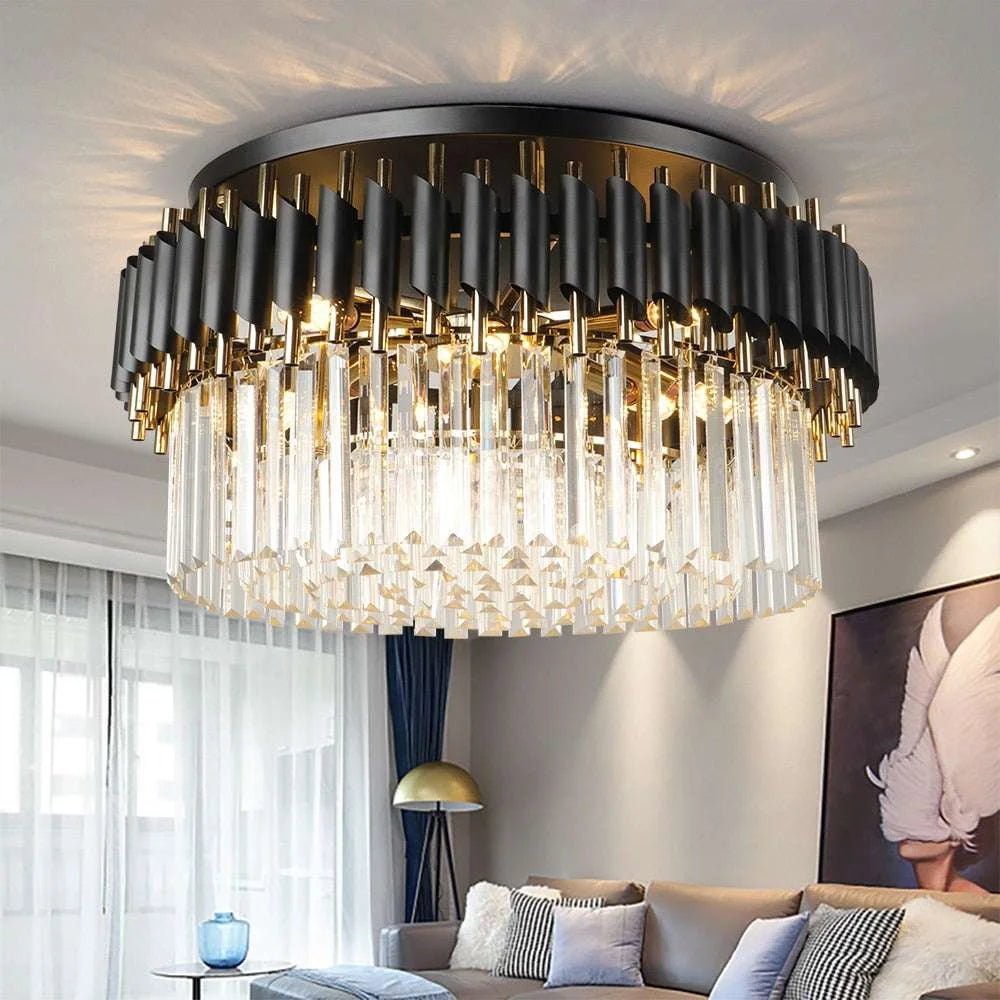 Julia M Black Light Round Crystal Ceiling Chandelier - Julia M LifeStyles