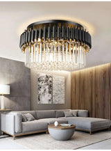 Julia M Black Light Round Crystal Ceiling Chandelier - Julia M LifeStyles