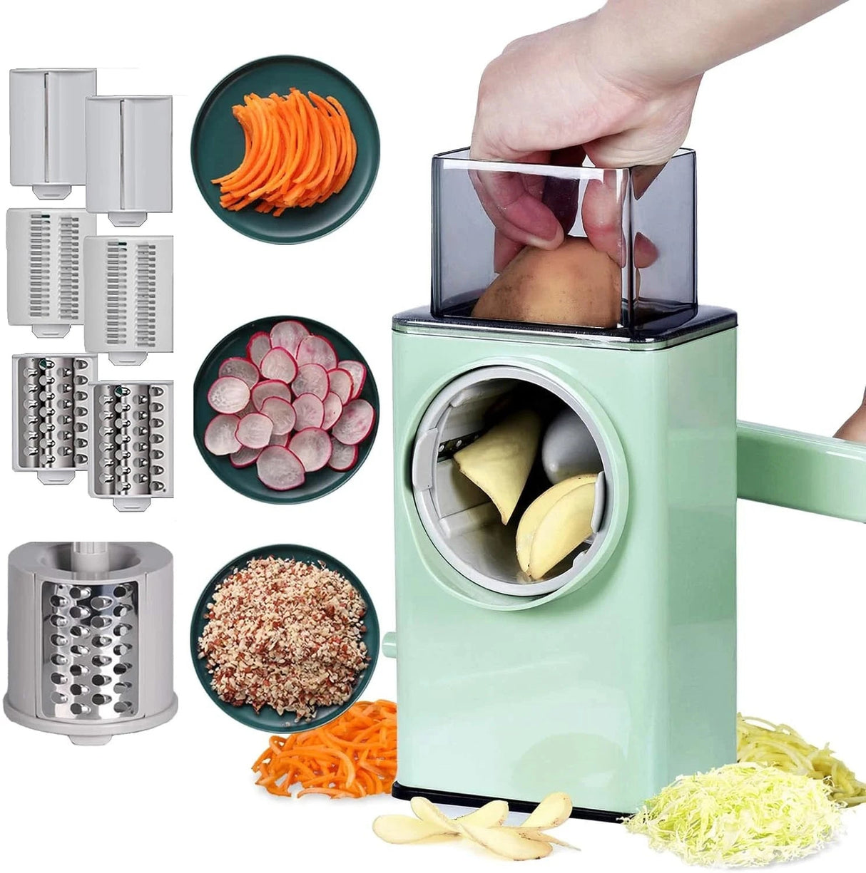 Julia M Lifestyles 4 - in - 1 Manual Vegetable Cutter & Slicer 🥔🔪 - Julia M LifeStyles