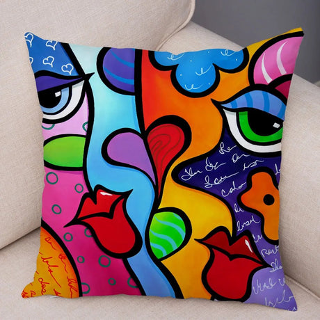 Julia M Lifestyles Abstract Girl Print Cushion Cover 45x45cm - Julia M LifeStyles