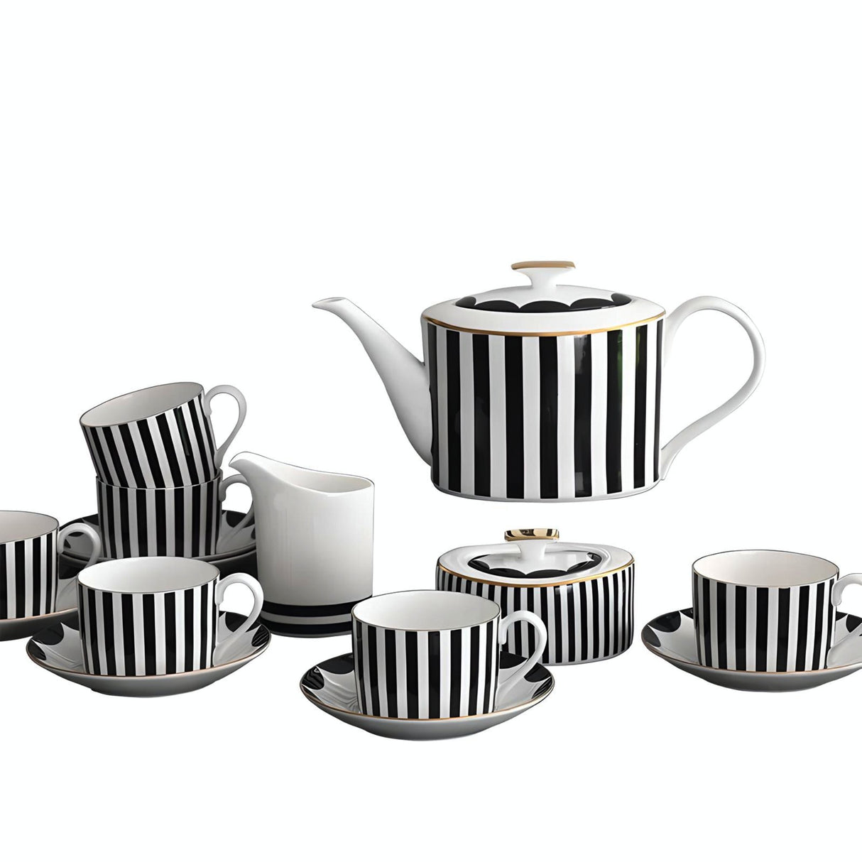 Julia M Lifestyles Elegant Ceramic Coffee Set - 15 Pieces - Julia M LifeStyles