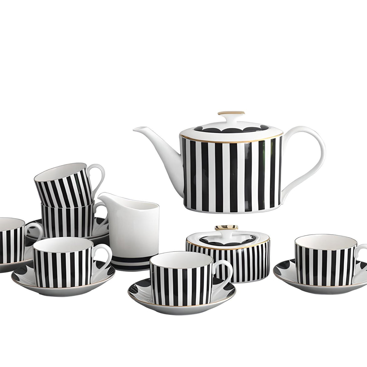 Julia M Lifestyles Elegant Ceramic Coffee Set - 15 Pieces - Julia M LifeStyles