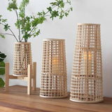 Julia M Lifestyles Handmade Wooden Candle Holder: Nordic Modern Bamboo Wind Lamp - Julia M LifeStyles