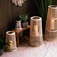 Julia M Lifestyles Handmade Wooden Candle Holder: Nordic Modern Bamboo Wind Lamp - Julia M LifeStyles