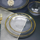 Julia M Lifestyles Nordic Glass Dining Plate Set - Modern Style with Golden Edge - Julia M LifeStyles