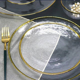 Julia M Lifestyles Nordic Glass Dining Plate Set - Modern Style with Golden Edge - Julia M LifeStyles