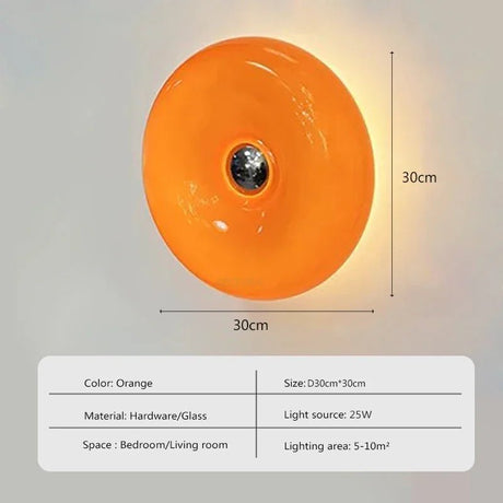 Julia M Lifestyles Retro Glass Wall Lamp 🍊 - Modern Orange LED Fixture - Julia M LifeStyles