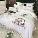 Julia M Luxury Knight Horse Embroidery Bedding Set - Julia M LifeStyles