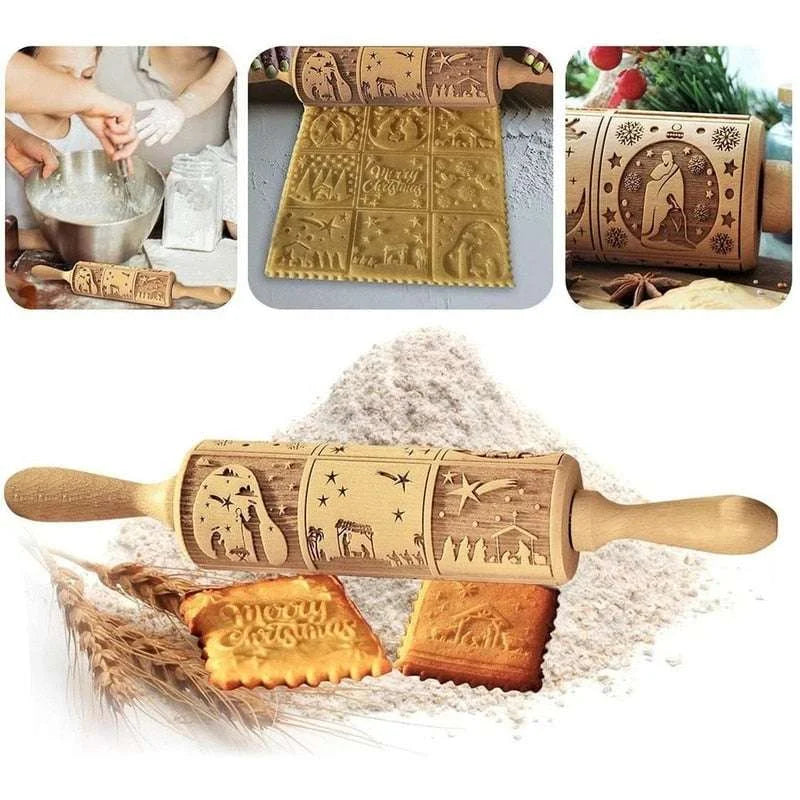 Julia M Rolling Pin with Pattern - Elevate Your Baking Game Dough Wheels Julia M Home & Kitchen   