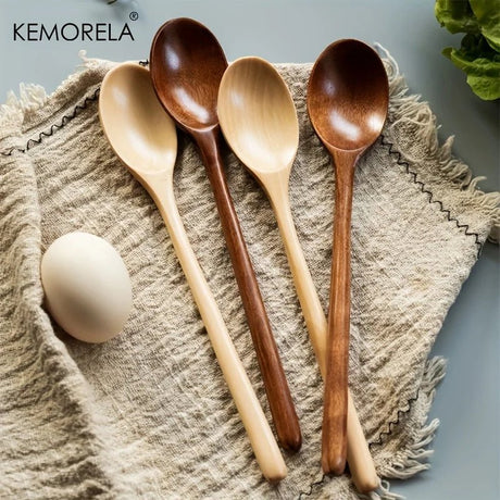 KEMORELA 4PCS Korean Style Wooden Soup Tableware 🥄 - Julia M LifeStyles