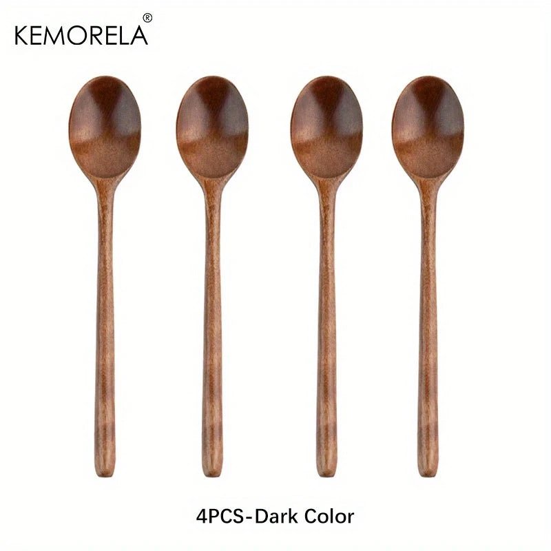 KEMORELA 4PCS Korean Style Wooden Soup Tableware 🥄 - Julia M LifeStyles