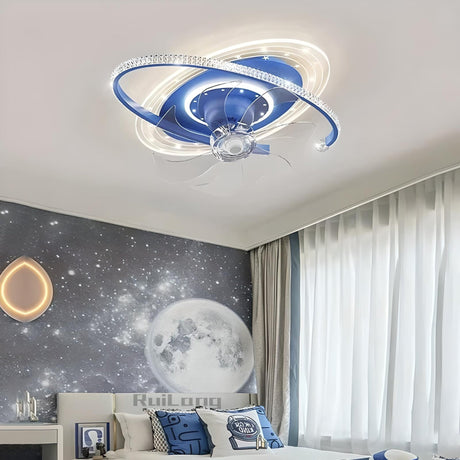 Kids Pink Ceiling Fan with Light and Starry Design for Children's Rooms - Julia M LifeStyles