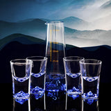 Klein Blue Mountain Crystal Shot Glass Set with Decanter - Japanese Style - Julia M LifeStyles