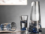 Klein Blue Mountain Crystal Shot Glass Set with Decanter - Japanese Style - Julia M LifeStyles