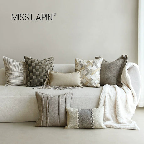 Lanpin Modern Light Luxury M Gray Green Series Pillow Combination Living Room Sofa Model Room Bedside Throw Pillowcase Soft Decoration - Julia M LifeStyles