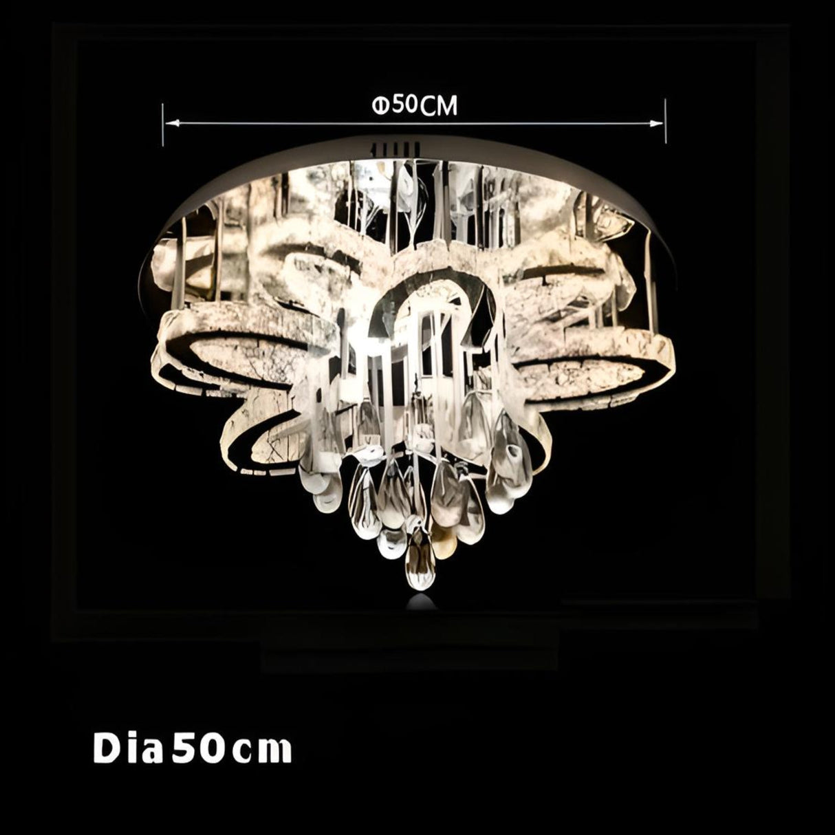 LED Modern Crystal Stainless Steel Chandelier - Julia M LifeStyles