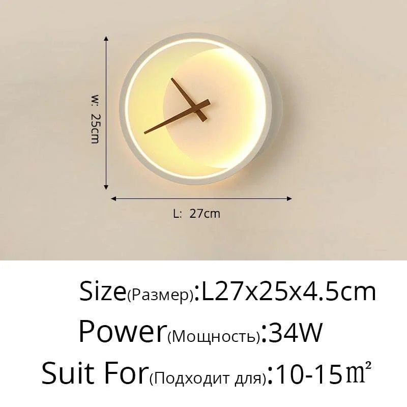 LED Wall Lamp with Clock - Illuminate Your Space in Style - Julia M LifeStyles