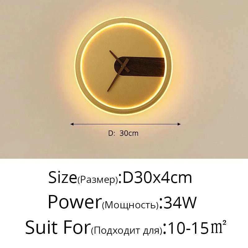 LED Wall Lamp with Clock - Illuminate Your Space in Style - Julia M LifeStyles