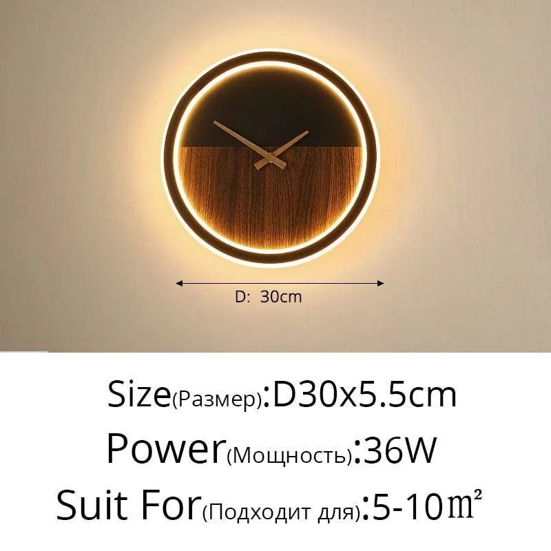 LED Wall Lamp with Clock - Illuminate Your Space in Style - Julia M LifeStyles