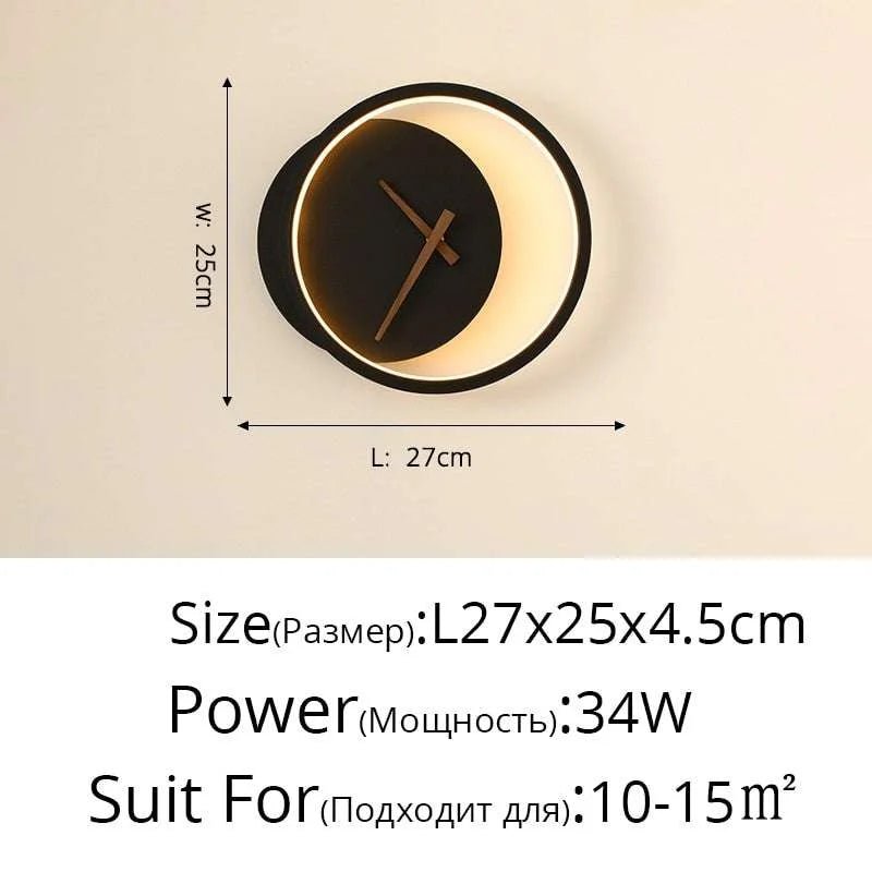 LED Wall Lamp with Clock - Illuminate Your Space in Style - Julia M LifeStyles