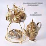 Leopard Print Bone China Coffee and Tea Set - Julia M LifeStyles