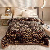 Leopard Print Double Layer Fleece Throw Blankets - Julia M LifeStyles