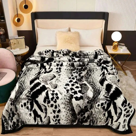 Leopard Print Double Layer Fleece Throw Blankets - Julia M LifeStyles