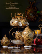 Leopard Print Luxury Bone China Coffee & Tea Set - Julia M LifeStyles