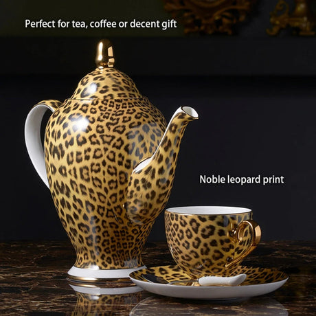 Leopard Print Luxury Bone China Coffee & Tea Set - Julia M LifeStyles