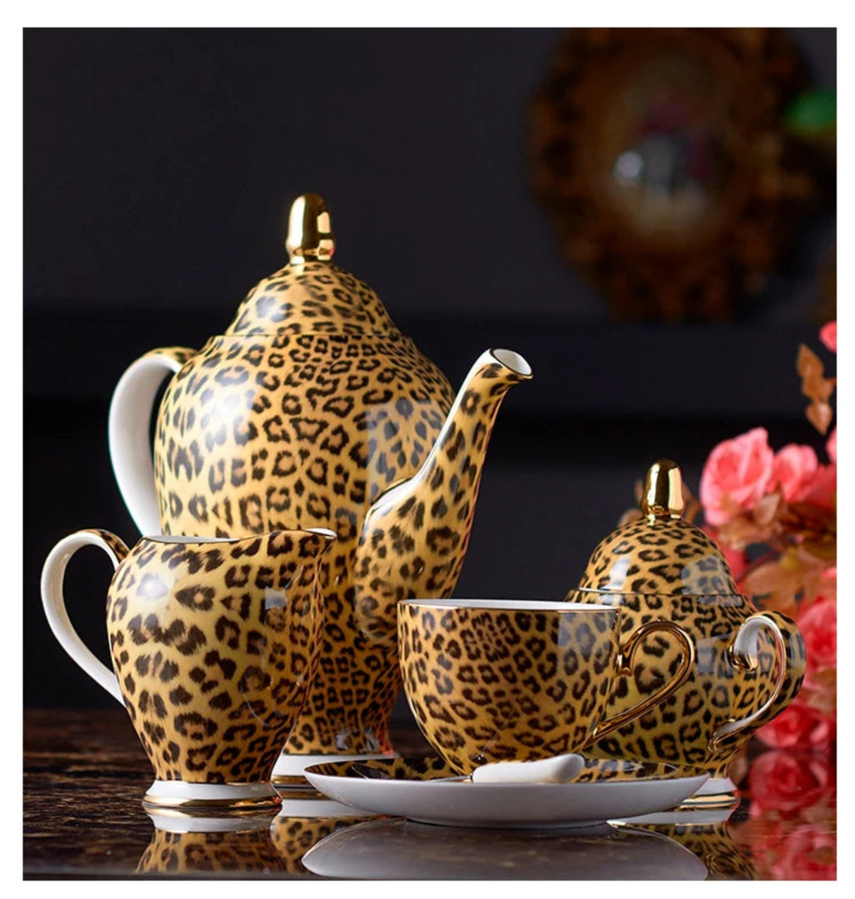 Leopard Print Luxury Bone China Coffee & Tea Set - Julia M LifeStyles