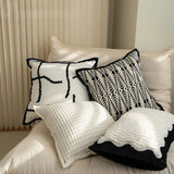 Light Luxury Black and White Jacquard Cushion Covers - Julia M LifeStyles