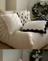 Light Luxury Black and White Jacquard Cushion Covers - Julia M LifeStyles