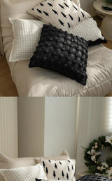 Light Luxury Black and White Jacquard Cushion Covers - Julia M LifeStyles