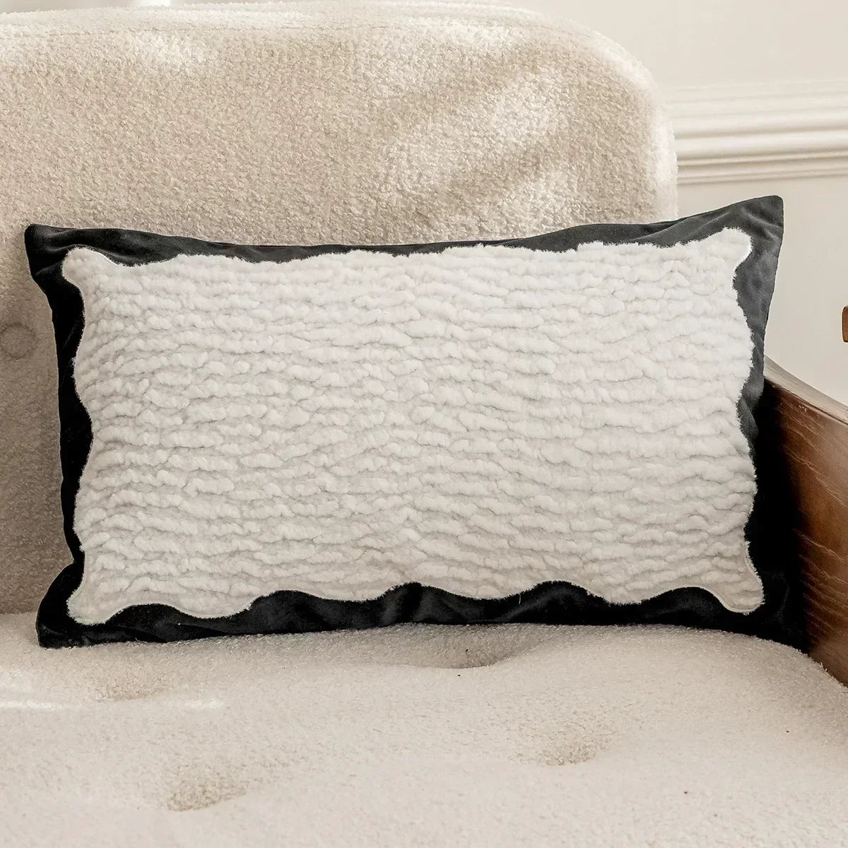 Light Luxury Black and White Jacquard Cushion Covers - Julia M LifeStyles