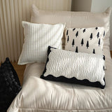 Light Luxury Black and White Jacquard Cushion Covers - Julia M LifeStyles