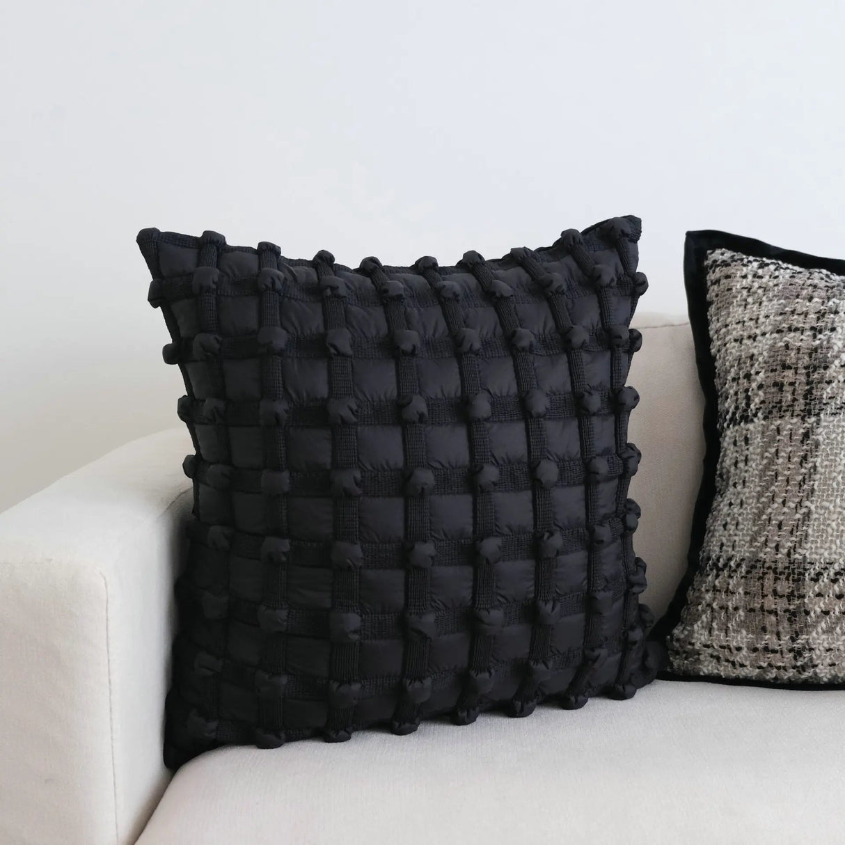 Light Luxury Black and White Jacquard Cushion Covers - Julia M LifeStyles