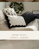 Light Luxury Black and White Jacquard Cushion Covers - Julia M LifeStyles