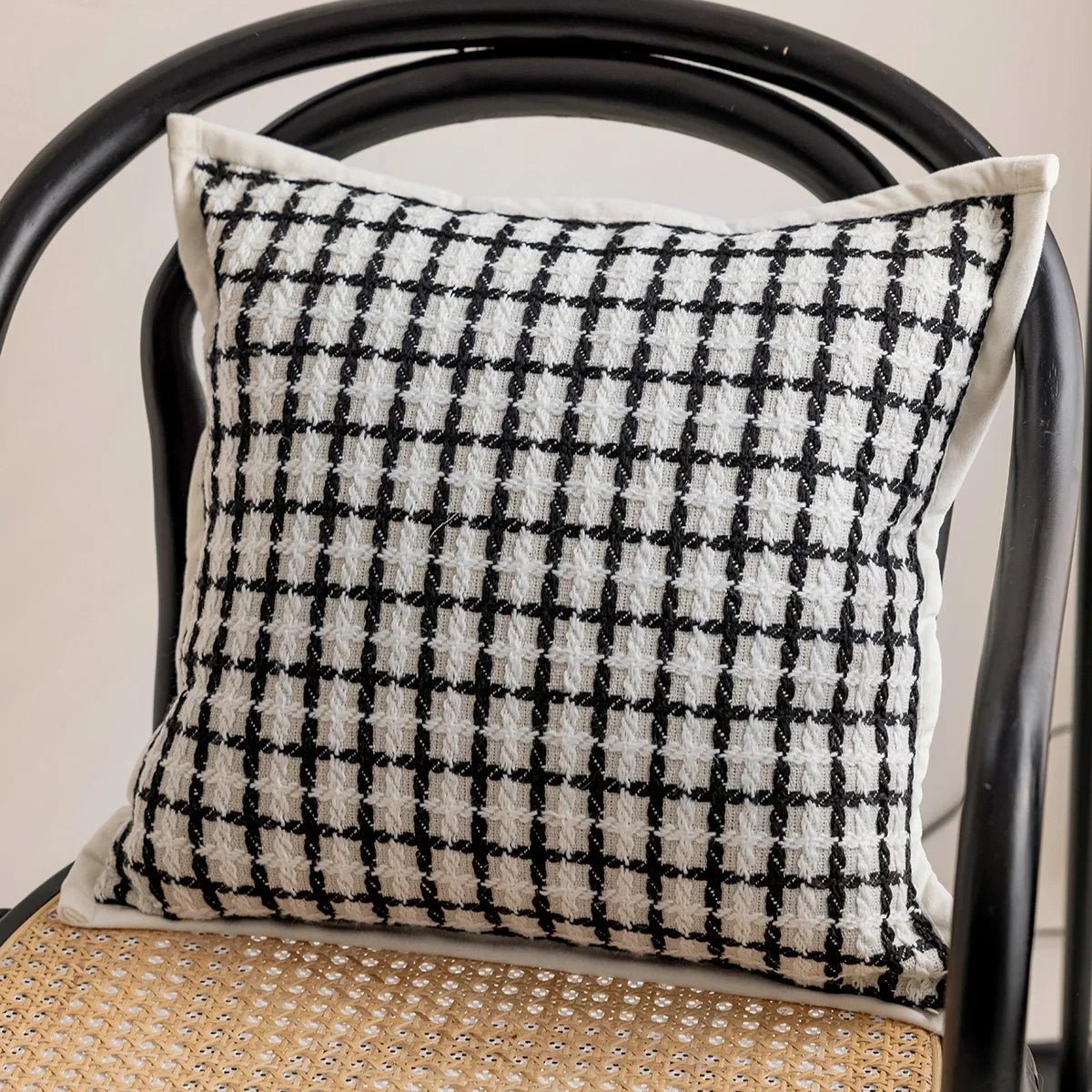 Light Luxury Black and White Jacquard Cushion Covers - Julia M LifeStyles