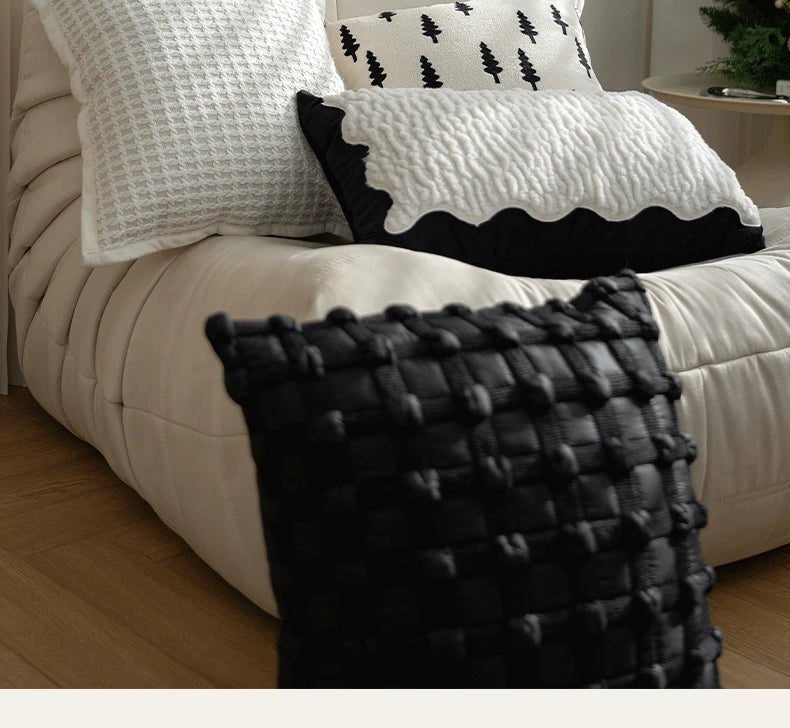 Light Luxury Black and White Jacquard Cushion Covers - Julia M LifeStyles