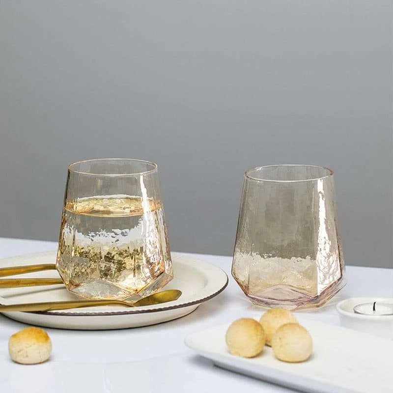 Luxury Hexagonal Nordic Crystal Glass Set stemware Julia M Home & Kitchen   